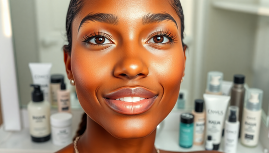 Makeup primer applied to skin for a smooth, flawless base.