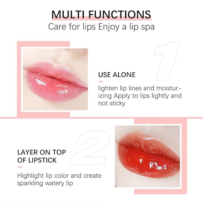 GECOMO Moisturizing Lip Oil,No-Sticky Lip Gloss Lip Balm Lip Care,Fruit Flavoured Lip Oil For Dry Lip's Moisturizing Hydrating And Nourishing (004#CORAL) 0.2 OZ