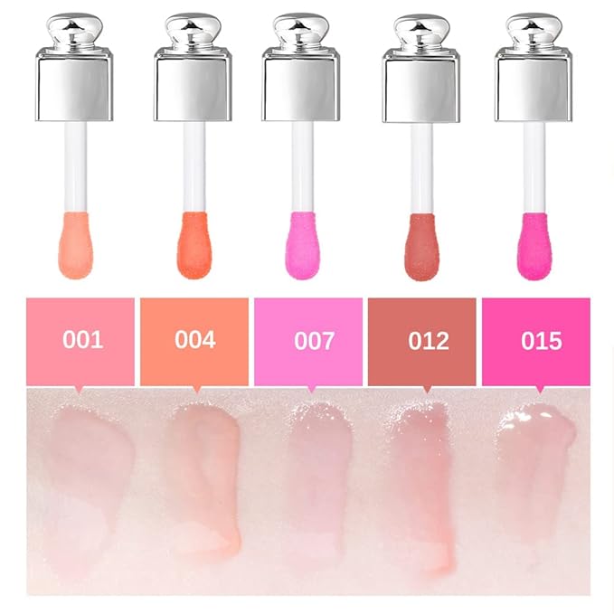 GECOMO Moisturizing Lip Oil,No-Sticky Lip Gloss Lip Balm Lip Care,Fruit Flavoured Lip Oil For Dry Lip's Moisturizing Hydrating And Nourishing (004#CORAL) 0.2 OZ