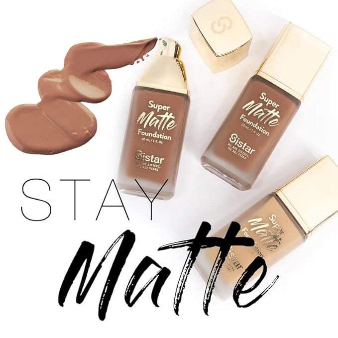 Sistar Super Matte Foundation Perfecting Liquid Foundation Full oz. (Caramel) 30 mL