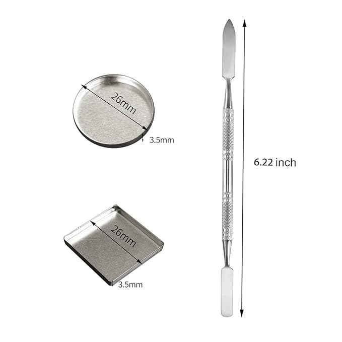 50 Pcs Empty Square Metal Pans, Makeup Palette