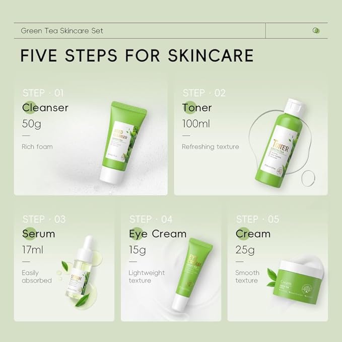 Skin Care Set, Green Tea Skin