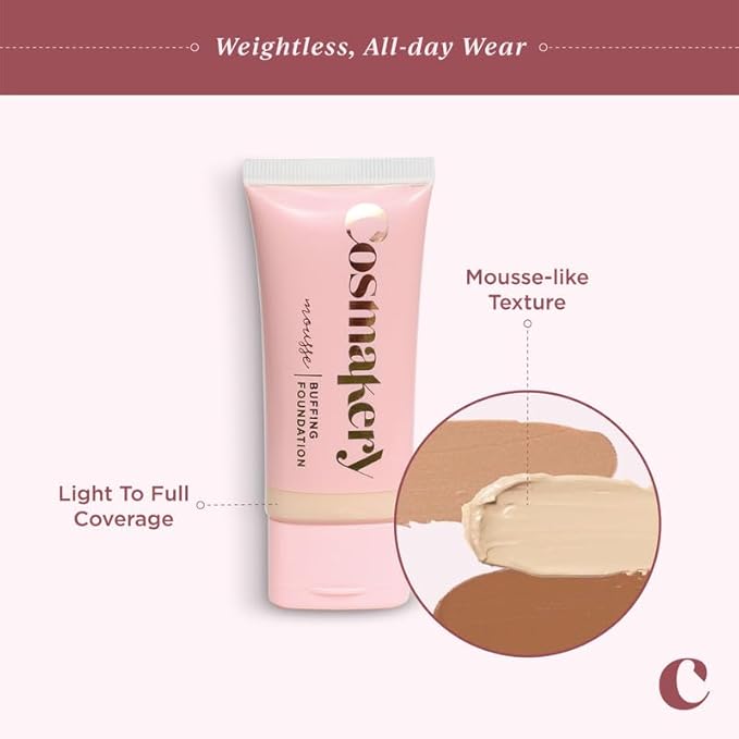 Foundation for Light to Full Coverage - Mousse Cruelty-free (Medium)