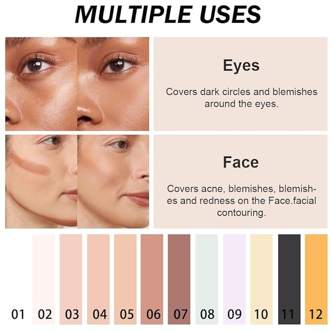 Kaely Color Correcting Concealer,Cream Pot Concealer Full Coverage,under Light Coffee