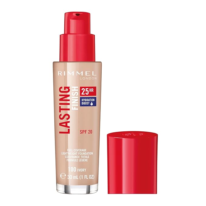 Rimmel London Lasting Finish 25HR - 100 Ivory Coverage, Waterproof, 1oz