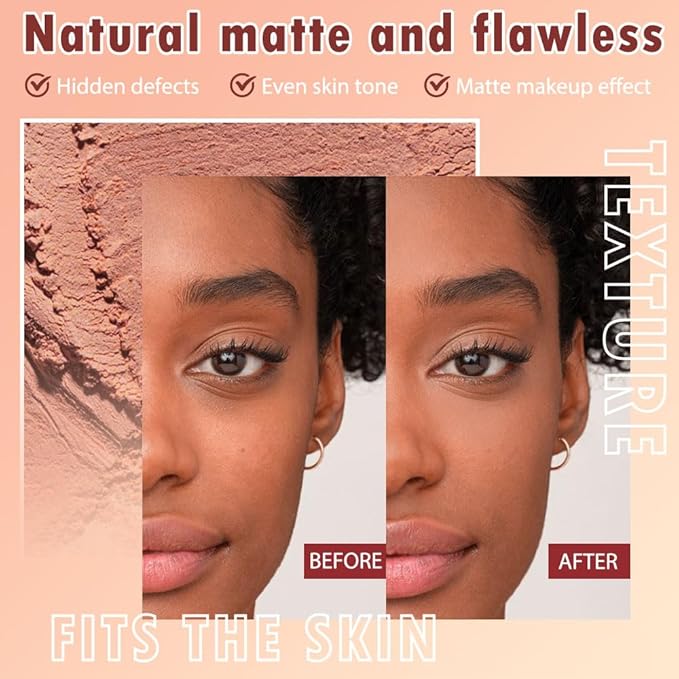 Oil Control Face Pressed Powder, Matte powder setting 1 Pcs)
