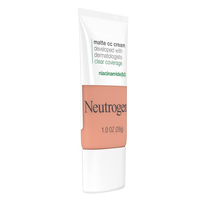 Neutrogena Clear Coverage Flawless Matte CC Cream, Full-Coverage Cool Almond, 1 oz