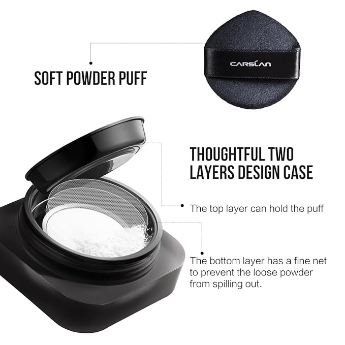 Soft Focus Loose Setting Powder, Lightweight Setting Powder, & Tan