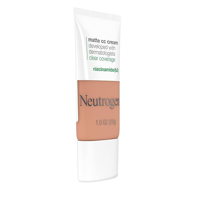 Neutrogena Clear Coverage Flawless Matte CC Cream, Full-Coverage Free, Fawn, 1 oz
