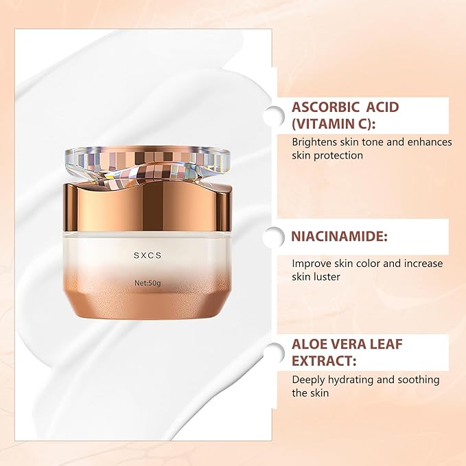 SXCS Lady Makeup Cream,Nicotinamide Vitamin C Plain Face Cream, Nicotinamide Cream for Face, Multifunctional Hydrating Makeup Cream with nicotinamide