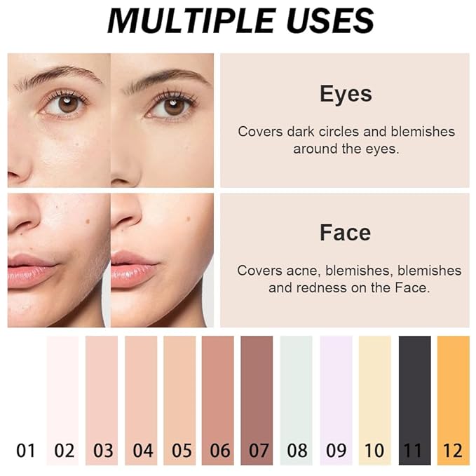 Kaely Color Correcting Concealer,Cream Pot Concealer Full Coverage,under Light Purple