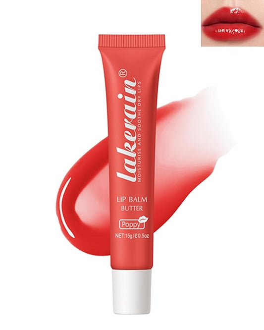 Lip Butter Balm Poppy, Hydrating Tinted Butter Lip