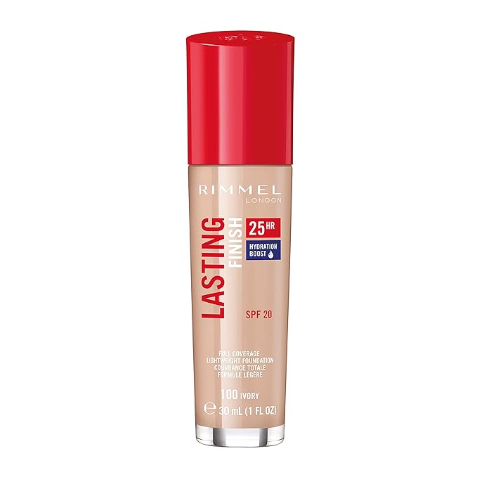 Rimmel London Lasting Finish 25HR - 100 Ivory Coverage, Waterproof, 1oz