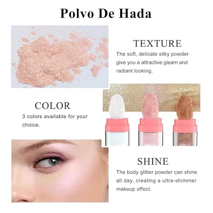 Glitter Powder Highlighter Makeup, Body Brightens the Natural (01#White Moonbeam)