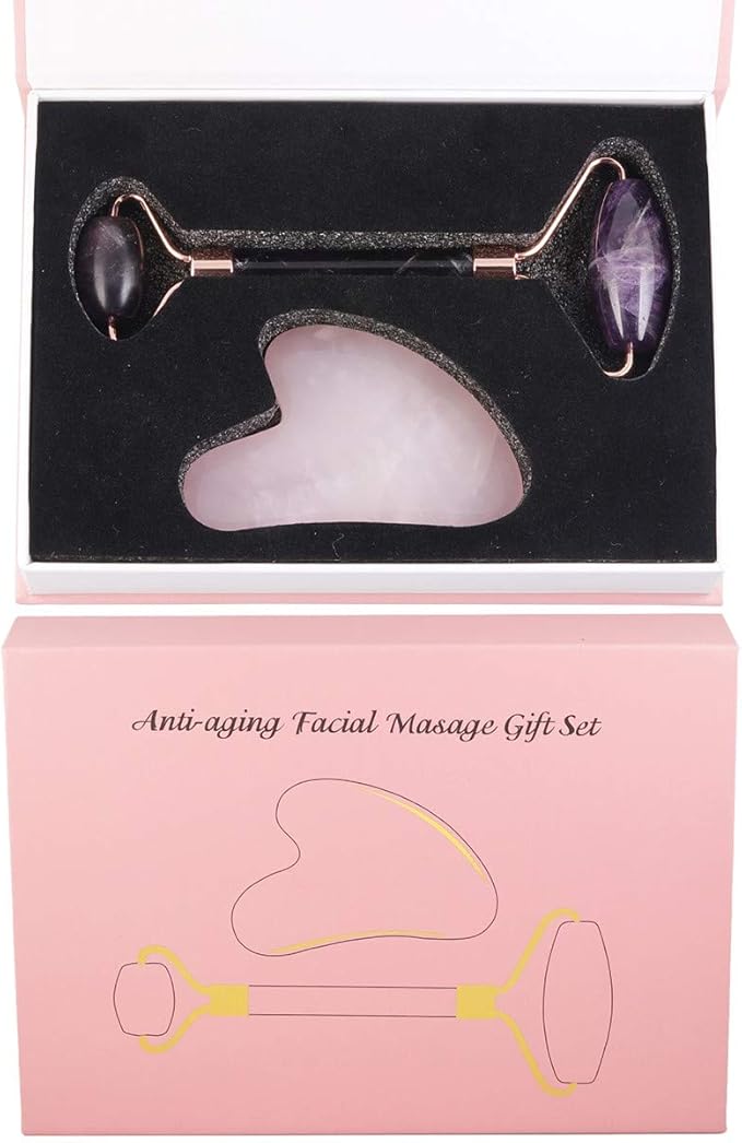 Rockcloud Natural Crystal Jade Roller and Scraping