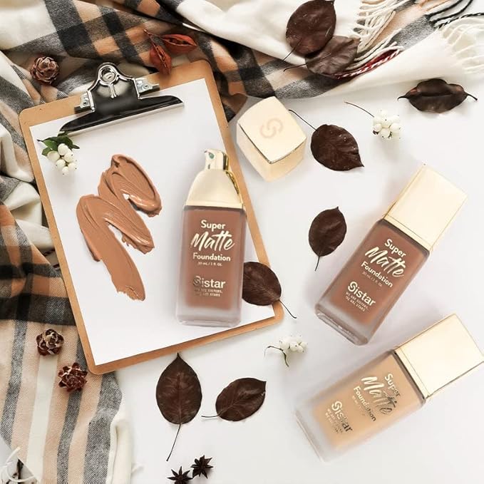 Sistar Super Matte Foundation Perfecting Liquid Foundation Full oz. (Caramel) 30 mL