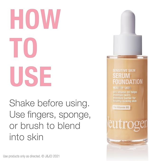 Neutrogena Healthy Skin Sensitive Skin Serum Foundation with Light/Medium 03, 1 oz