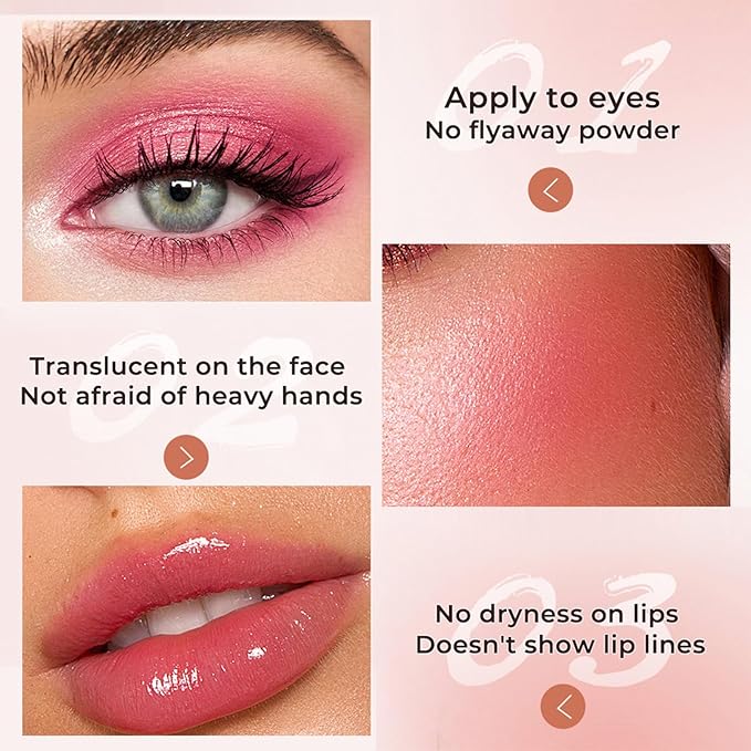 Color Changing Blush,3-in-1 Warm Change Blush,Pink Cream Blush,Transparent Skin Tone(01+02)