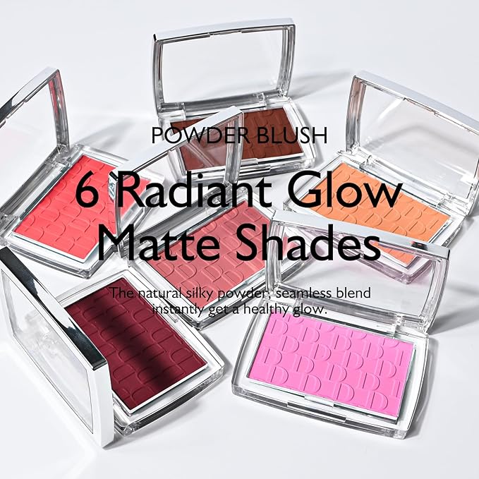 KYDA Powder Blush, Radiant Glow Face Blusher, Blendable Texture, Cherry