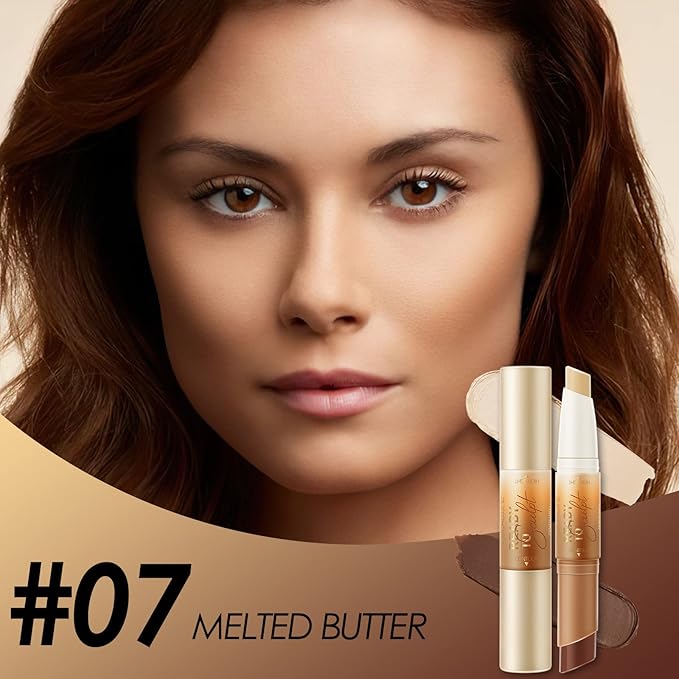FOCALLURE 2 in 1 Cream Bronzer and Highlighter Pen,MELTED BUTTER