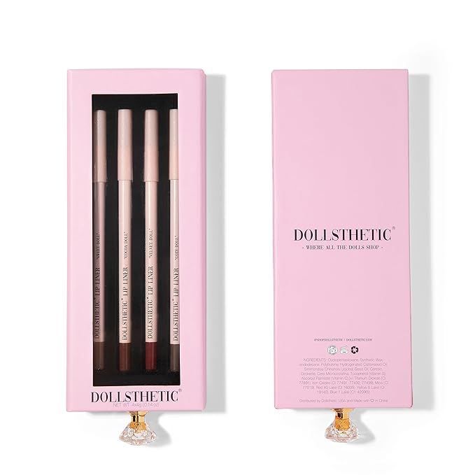 Dollsthetic® - 4 Piece Lip Liner Set, Long-Lasting Lip