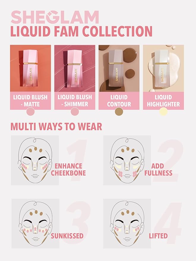 SHEGLAM Color Bloom Dayglow Liquid Blush Makeup for - Devoted