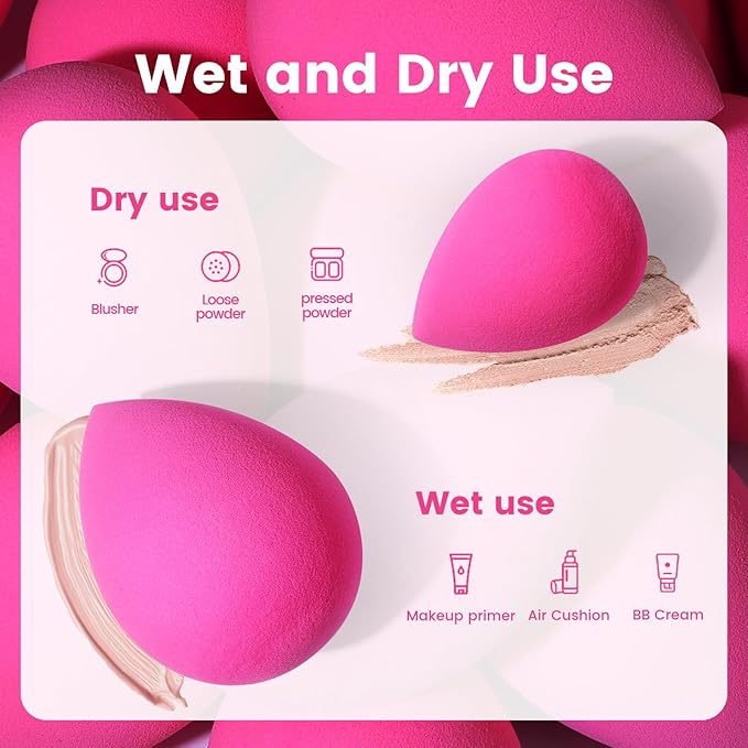 BEAKEY 5 Pcs Makeup Sponges, Latex-Free