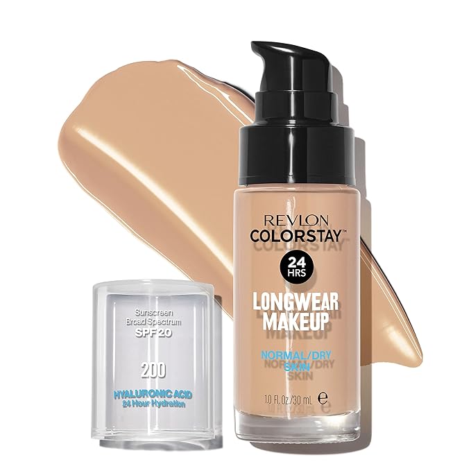 Revlon Liquid Foundation, ColorStay Face Makeup for Normal 200 Nude 1.0 Oz