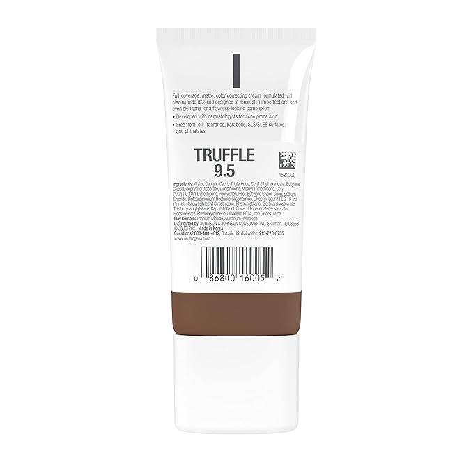 Neutrogena Clear Coverage Flawless Matte CC Cream, Full-Coverage Free, Truffle, 1 oz