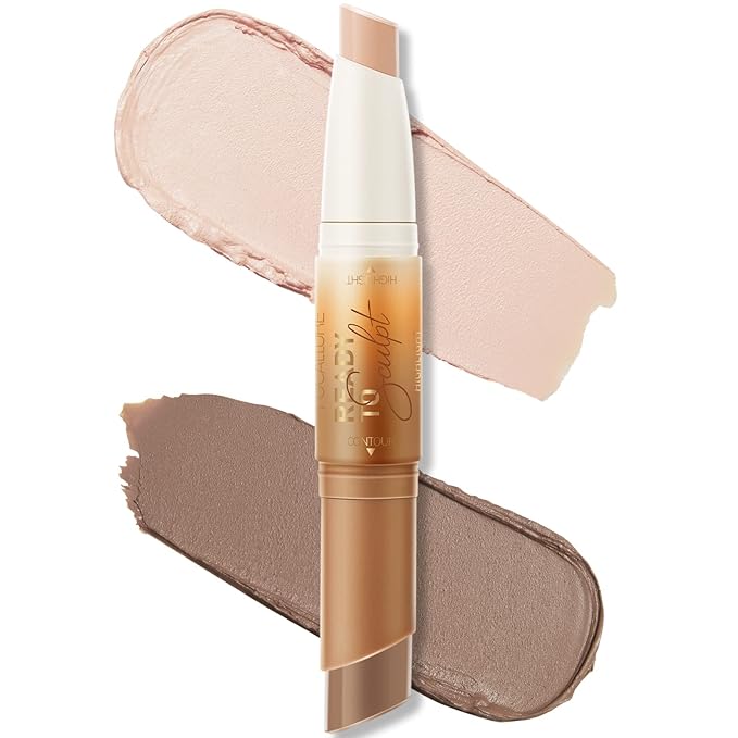 FOCALLURE 2 in 1 Cream Bronzer and Highlighter Pen,SOUR CREAM
