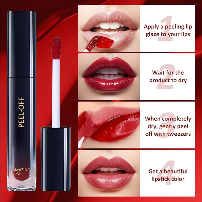 3 Colors Peel Off Lip Liner Stain, Peel Lip