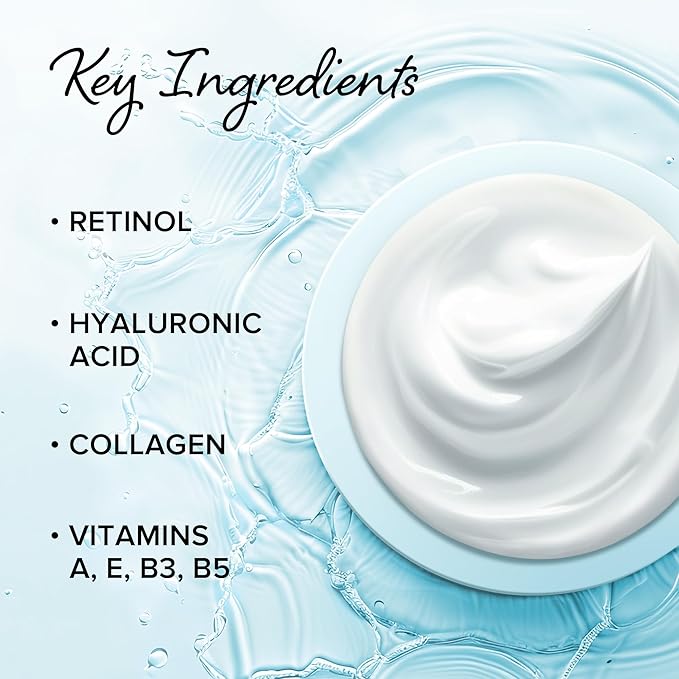 MAREE Face Moisturizer Retinol Cream for Face - Wrinkle Cream for Women - Facial Moisturizer with Collagen - Crema Hidratante Para la Cara for Skin Tightening