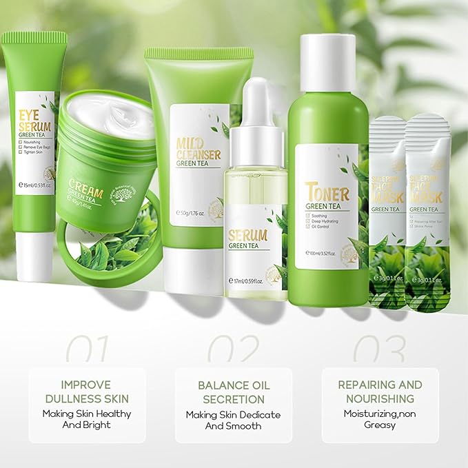 Skin Care Products Set, Green Tea