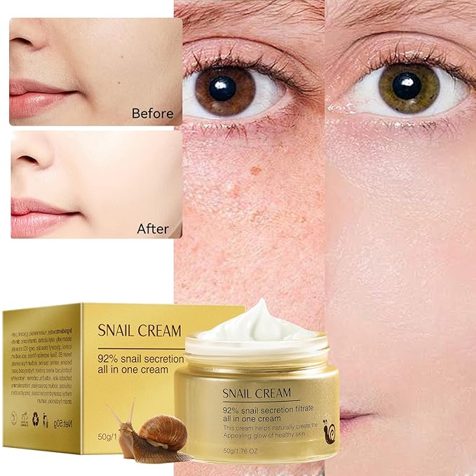 Moisturing Face Cream Skincare for Women,Day Night Snail Facial Cream for Face,Hydration Face Cream for All Skin Types (1.7 Oz)