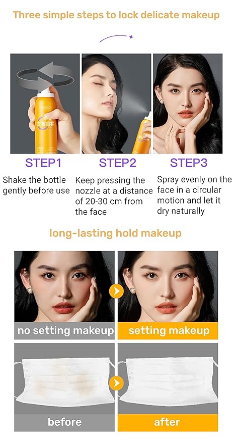Vitamin C Makeup Setting Spray + Primer Long-Lasting Oil Control 100ml