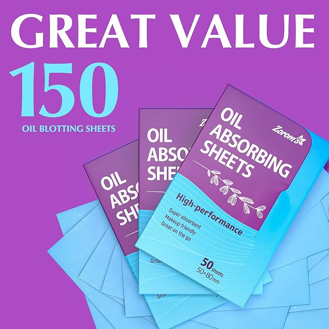 Premium Oil Absorbing Sheets for Face - 3 Oily Skin