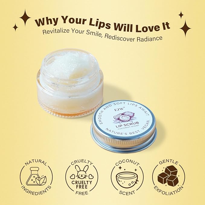 Coconut Lip Scrub - Gentle Exfoliation Polish