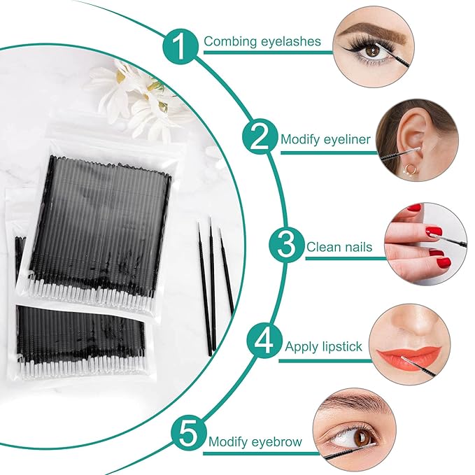200pcs micro applicators brushes mini
