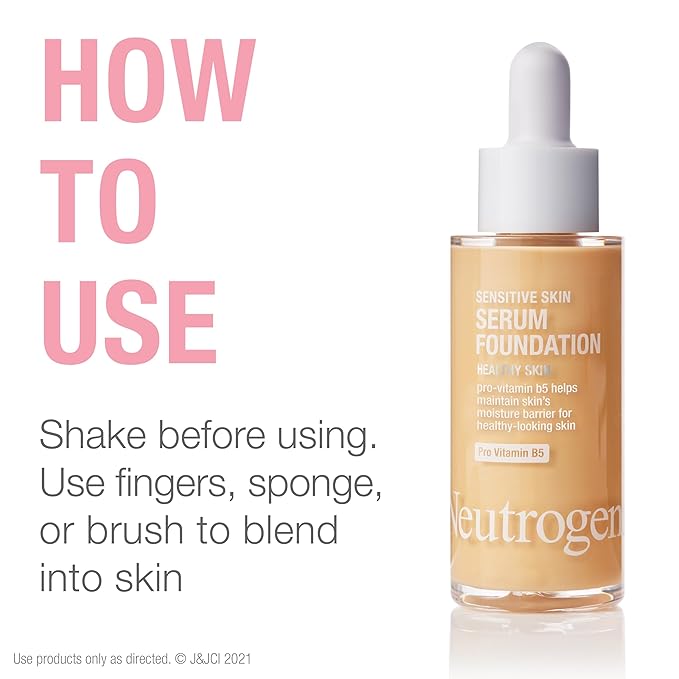 Neutrogena Healthy Skin Sensitive Skin Serum Foundation with Light/Medium 02, 1 oz
