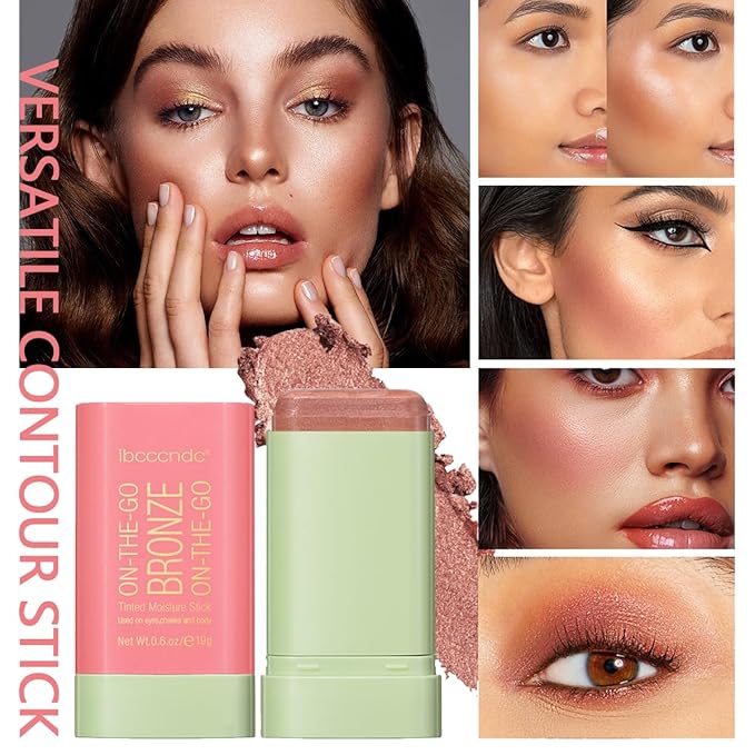Cream Contour Stick,Versatile Bronzer Facial Contouring Stick,Long Lasting Beach Glow
