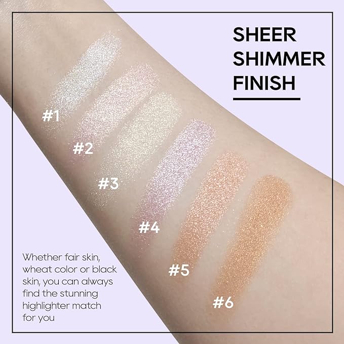 Baked Pink Highlighter Powder Palette, Makeup Highlighter Powder Mermaid Pink