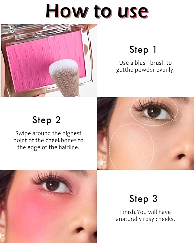 Powder Blush Palette, Matte Powder Makeup Blush for Enhancing -#Cherry
