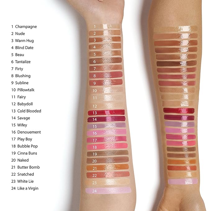 Ruby Kisses Lip Gloss Butter Bomb Gloss Non-Sticky Lip Gloss Vitamin E Natural Nude Lip Makeup - 7.8mL (0.26 US fl.oz) (Tantalize)