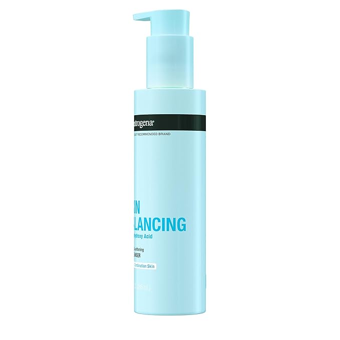 Neutrogena Skin Balancing Purifying Gel Cleanser with 2% Polyhydroxy Acid (PHA), Softening Face Wash for Normal & Combo Skin, Paraben-Free, Soap-Free, Sulfate-Free, 6.3 oz