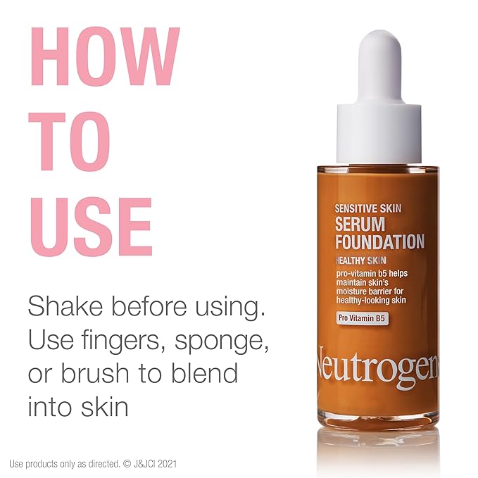 Neutrogena Healthy Skin Sensitive Skin Serum Foundation with Medium/Deep 02, 1 oz