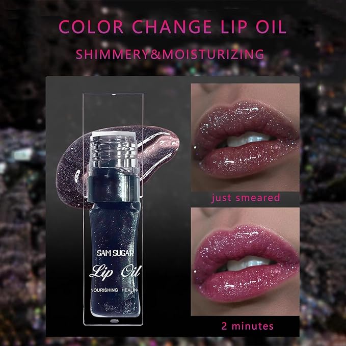 3 Colors Bossup Color Changing Lip Oil,Magic Color Lip