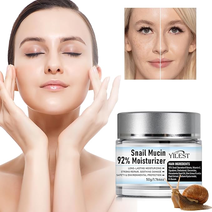 ๐๐ง๐๐ข๐ฅ ๐๐ฎ๐๐ข๐ง 92% Moisturizer Daily Face Gel Cream, Crema de Baba de Caracol Original, Snail Secretion Filtrate Nourishing Cream, Moisturizer Face Cream ๐๐ง๐๐ข๐ฅ ๐๐ฎ๐๐ข๐ง (2PCS)