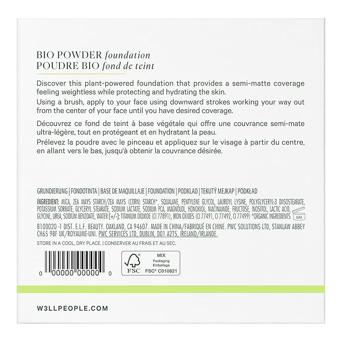 Well People Bio Powder Foundation, Lightweight & Hydrating Cruelty-free, 2W