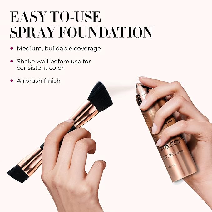 LUMINESS Silk Airbrush Spray Foundation & Buffing Brush Rich Dark)
