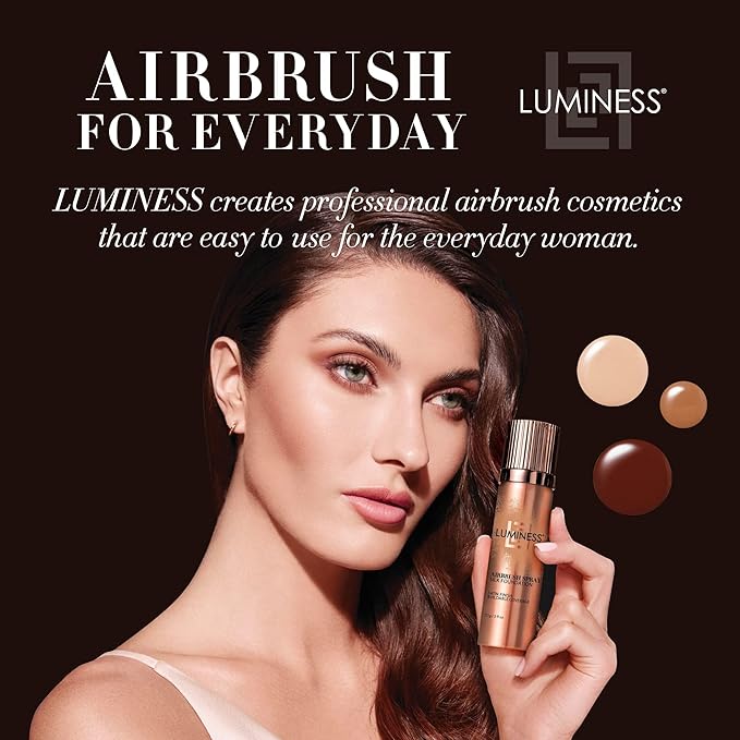 LUMINESS Silk Airbrush Spray Foundation & Buffing Brush Rich Dark)